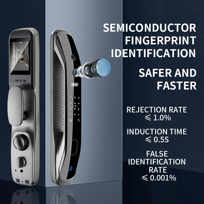 Tuya-cámara inteligente con cerradura de puerta, Monitor con huella dactilar, contraseña, biométrico, llave electrónica, aplicación IC, desbloqueo