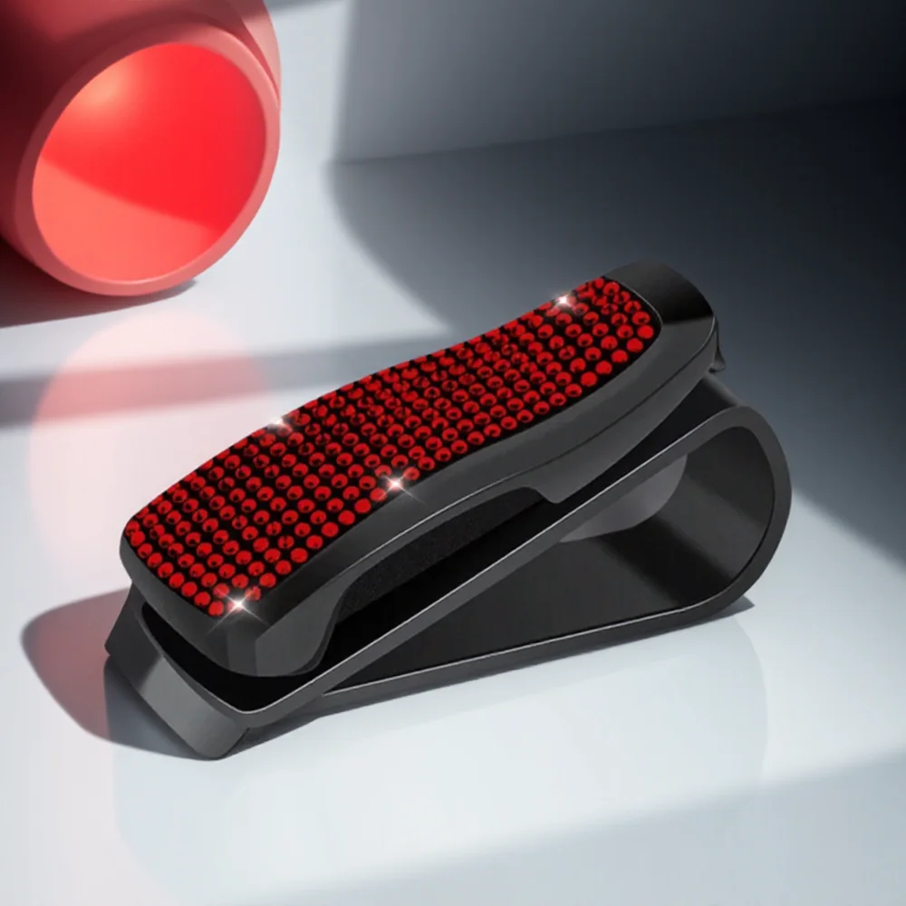 

Car Sun Visor Sunglasses Holder Clip Rhinestone Mini Storage Organizer for Vehicle Accessories Glasses Case