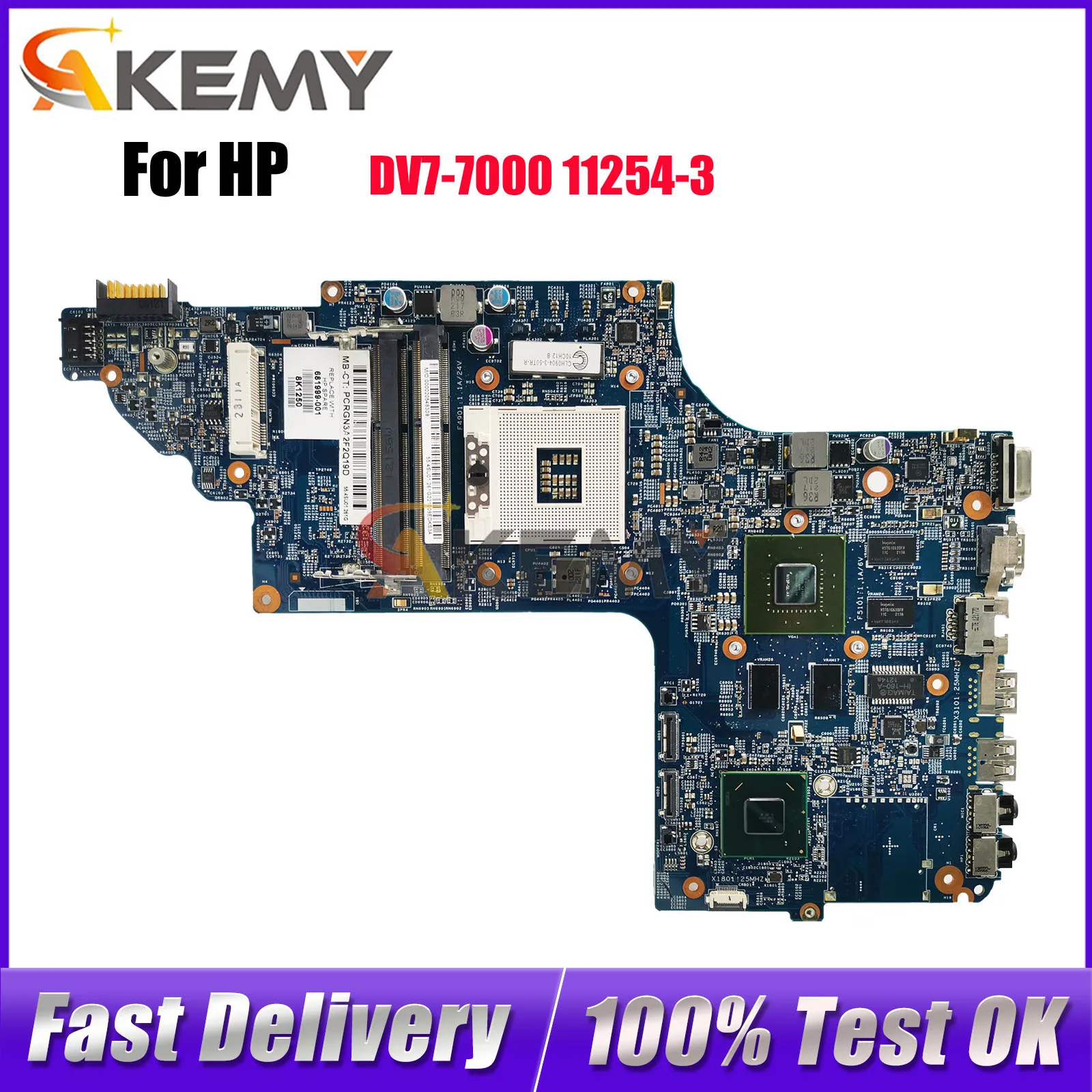 

For HP Pavilion DV6 DV7 DV7-7000 Laptop Motherboard 11254-3 681999-001 682037-001 With GT630M GT650M GPU 100% Fully Tested