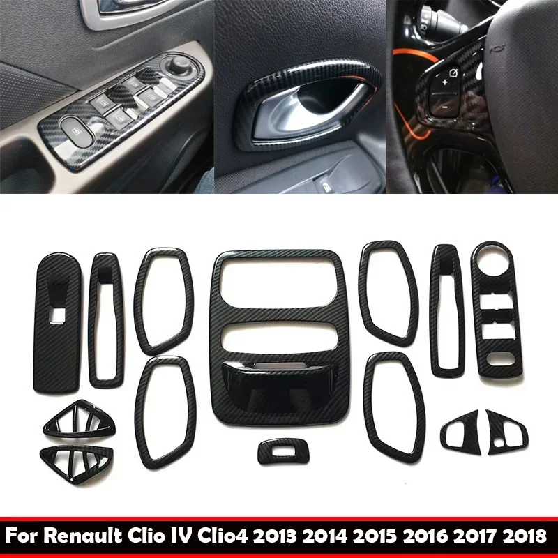 لرينو كليو IV Clio4 2013 2014 2015 2016 2017 2018 ABS اكسسوارات السيارات الداخلية مقبض الباب وعاء نافذة التبديل غطاء لوحة