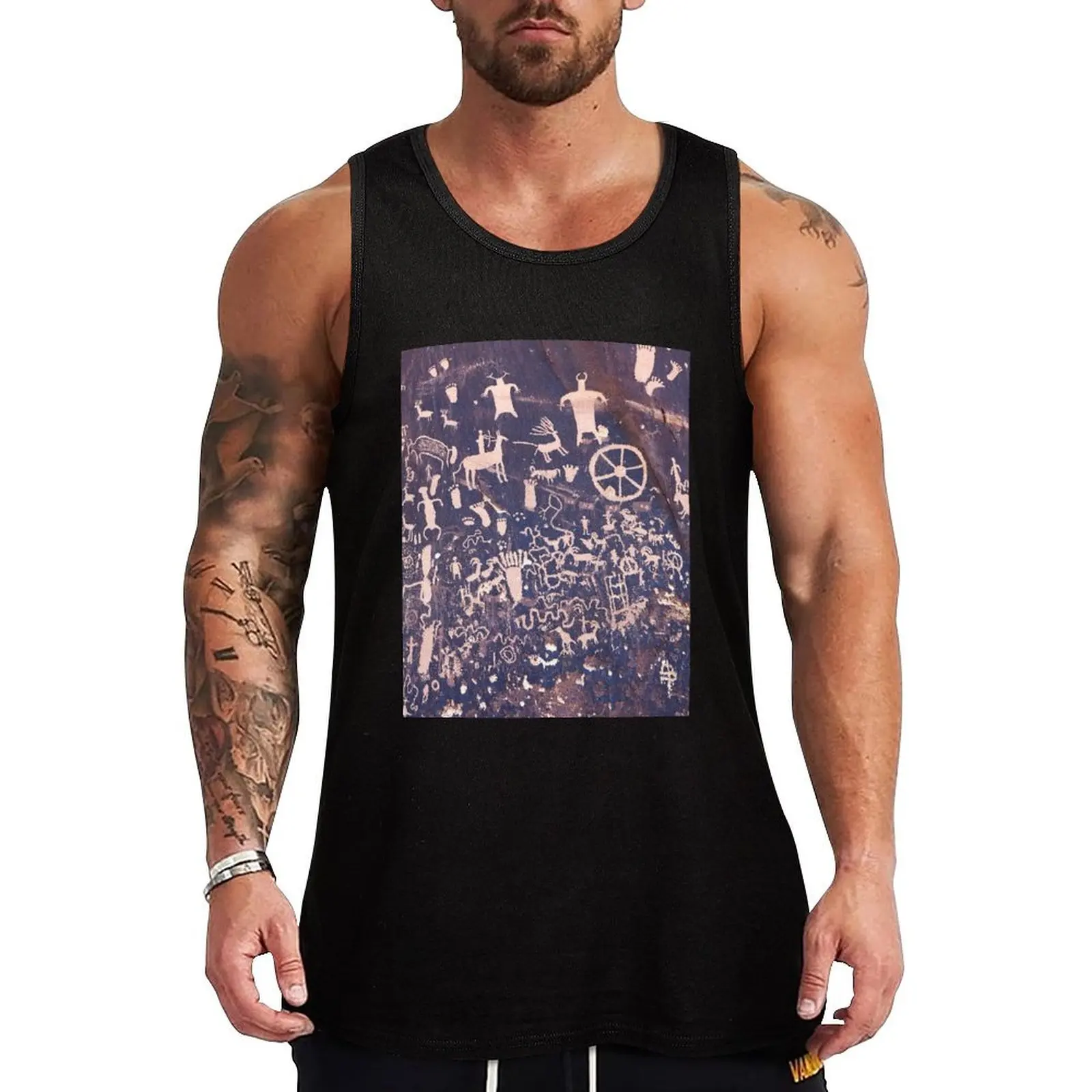 

Newspaper Rock 1 Tank Top Vacation Casual Tank Top Beach Sleeveless Loose Fit