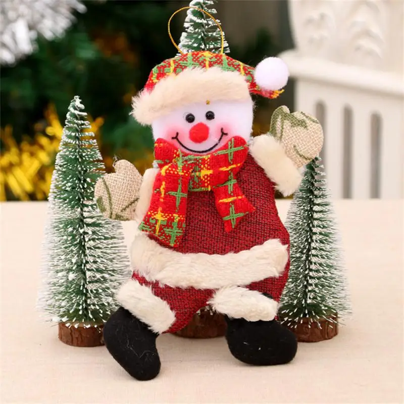 4Pcs Christmas Ornaments Gift Santa Claus Snowman Tree Toy Doll Hang Decorations