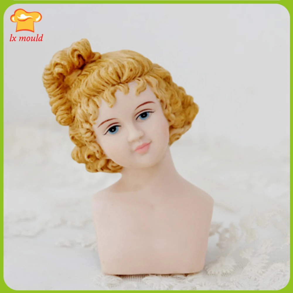 

3D Girl Head Silicone Mold Doll Body Head DIY Chocolate Fudge Sugarcraft Decorating Cake Topper Baking Mould Wax Resin Gypsum