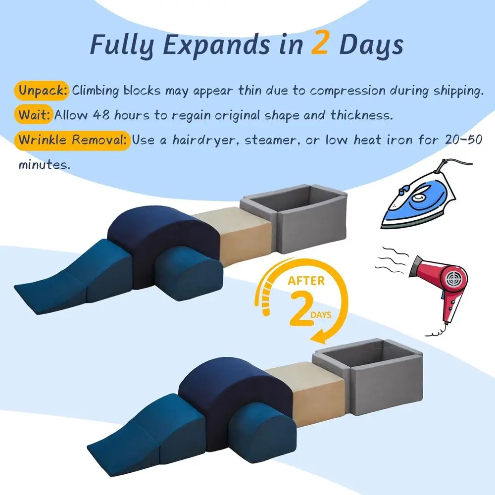 Miękkie piankowe klocki do wspinaczki dla maluchów w wieku 1-3 lat, idealne do raczkowania i zabawy w basenie z piłeczkami.