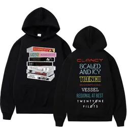 Yirmi bir pilotlar Band müzik albümü Hoodie erkek kadın moda rahat kapüşonlu eşofman üstü sokak kaya Hip Hop Vintage kazaklar