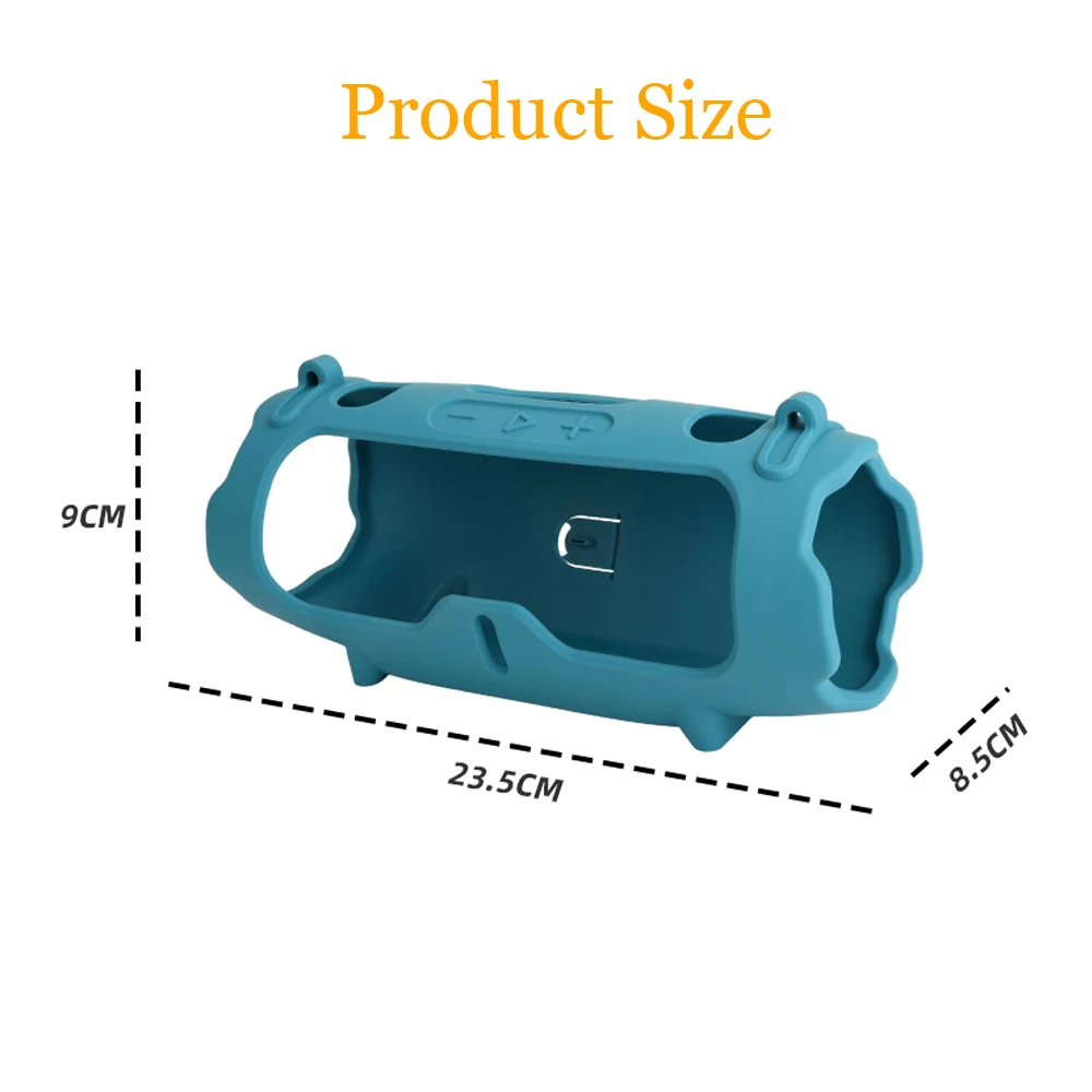 Speaker Silicone Protective Case + Shoulder Strap Accessories Using Dust Plug Design Anti-drop Cover For JBL Charge 6 Speaker