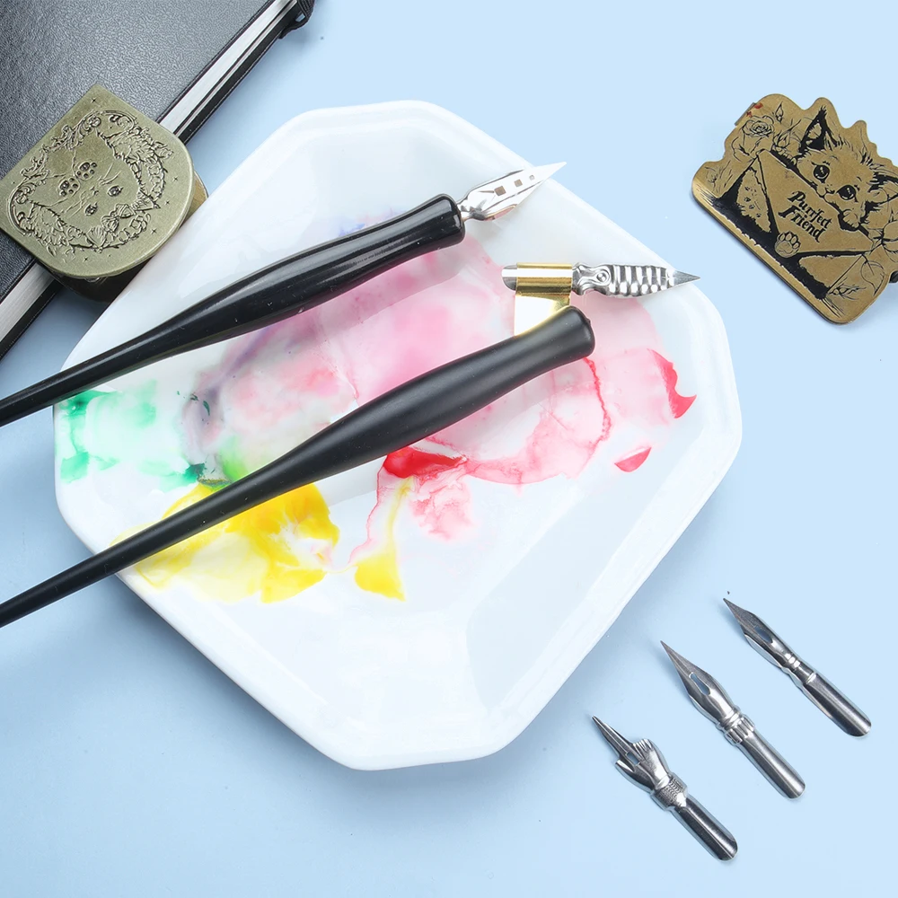 SeamiArt 1pc Multifunctional Dip Pen Holder with Flange 5pcs Pen Nib Set For Artist Anime Comic Calligraphy - view 2