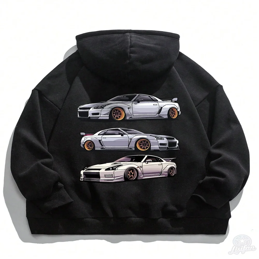 

Hoodie Men New in Hoodies & Sweatshirts Car Print Hoodie Mens Clothes