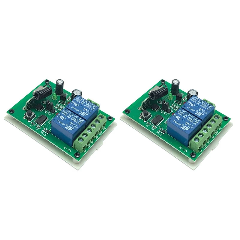 Interruptor de controle remoto sem fio de aprendizagem de 2 vias 433Mhz para lâmpadas de carro, controle de acesso, motores, portas