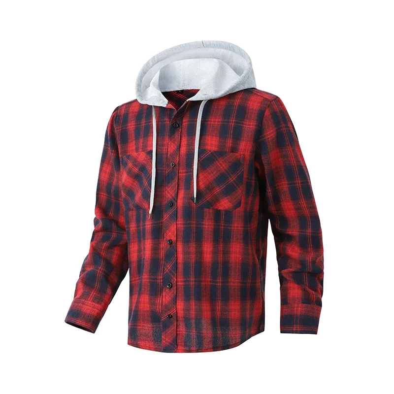 Men's Casual Long Sleeved Checkered Hoodie 2025 Fashionable Versatile Top for Autumn And Winter