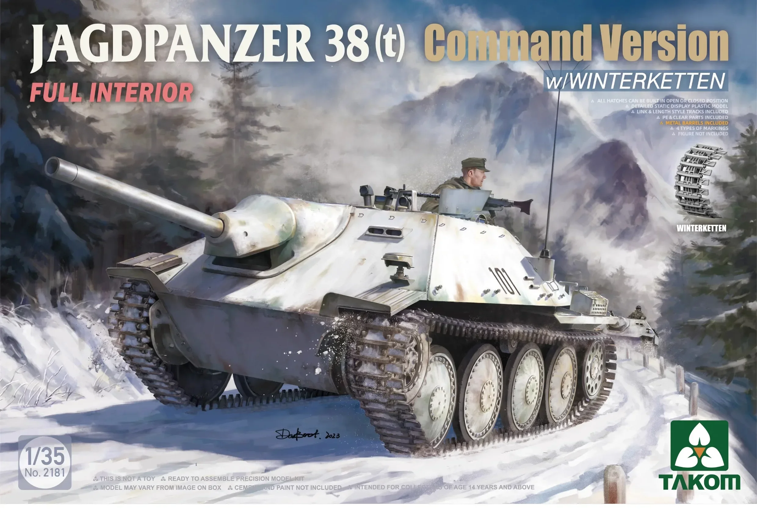 TAKOM Assembled Model Kit 2181 Jagdpanzer 38 (t) Command Version full interior 1/35