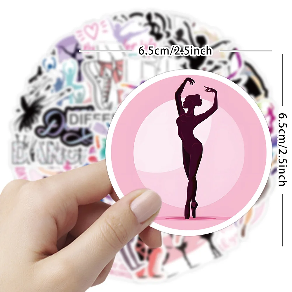 10/30/50PCS New Ballet Dance Sticker Cartoon Creative iPad Computer Luggage Car Guitar Water Cup Decoration Waterproof Wholesale