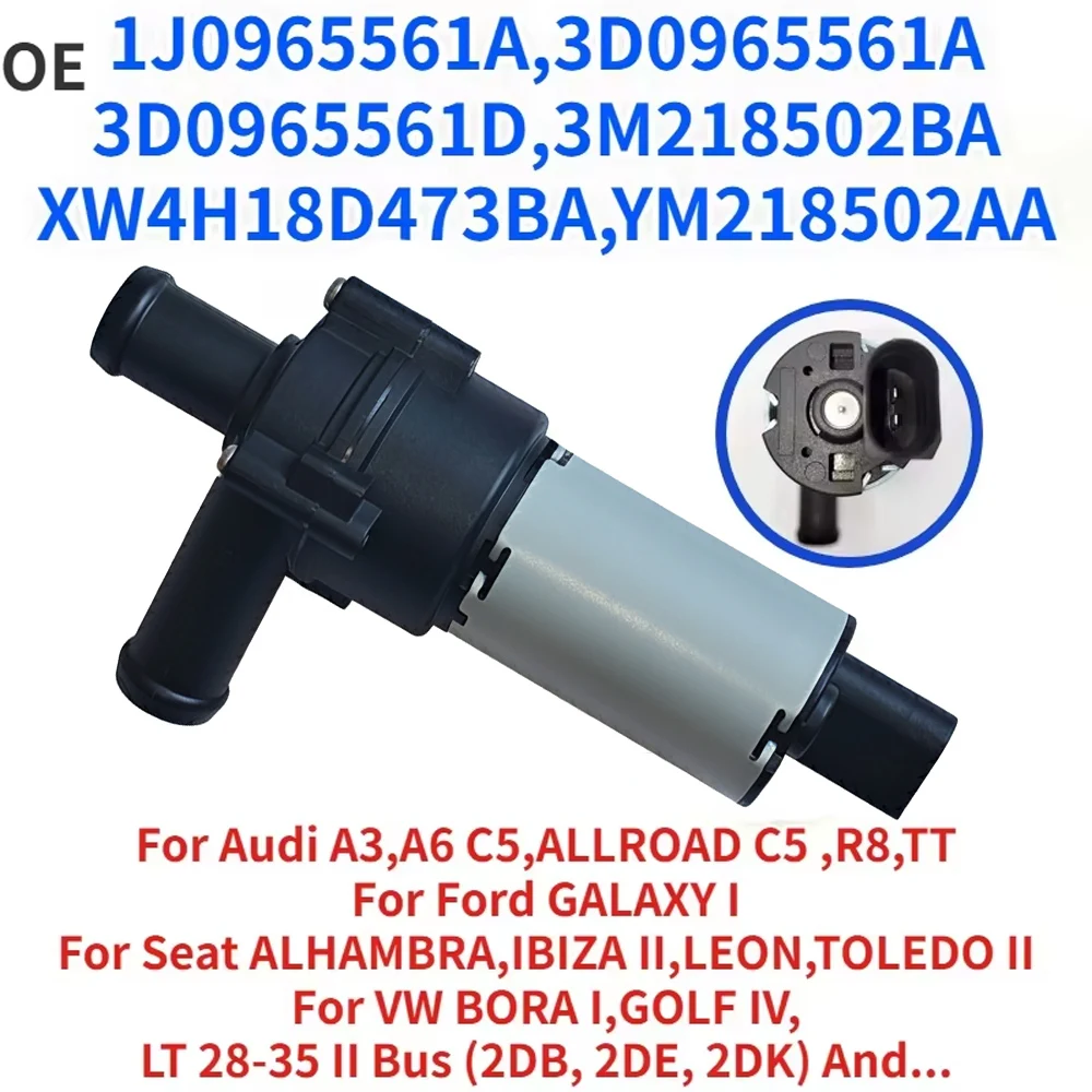1J0965561A 3D0965561A YM218502AA XW4H18D473BA For Audi A3 A6 R8 TT Seat ALHAMBRA IBIZA LEON TOLEDO VW TRANSPORTER Water Pump 12V