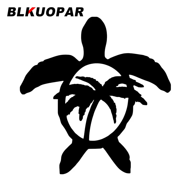 BLKUOPAR Sea Turtle and Coconut Tree Plants Car Stickers Creative Scratch Proof Decal Personality Funny Windows ATV Car Lable