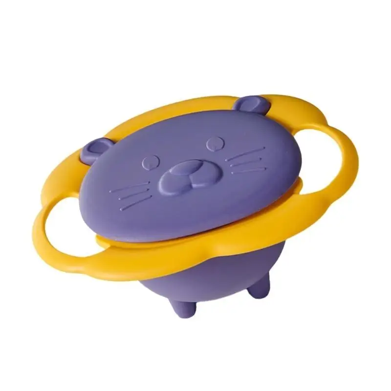 وعاء توازن مانع للانسكاب للأطفال من U13F، مضاد للحروق ومضاد للسقوط، وعاء جيروسكوب للأطفال الصغار الذين يتعلمون تناول الطعام