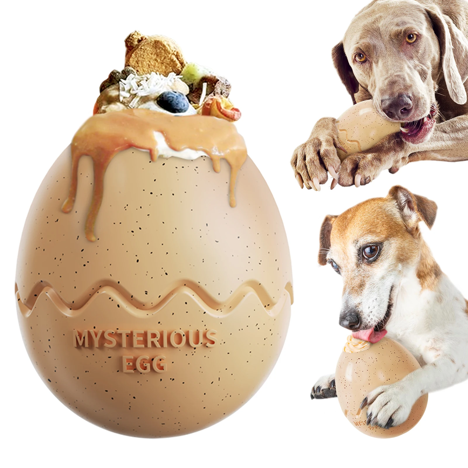 

PARKER Dinosaur egg shape Slow food dog toy ball Can also freeze dog ice cream Fun and interesting Healthy pet toys