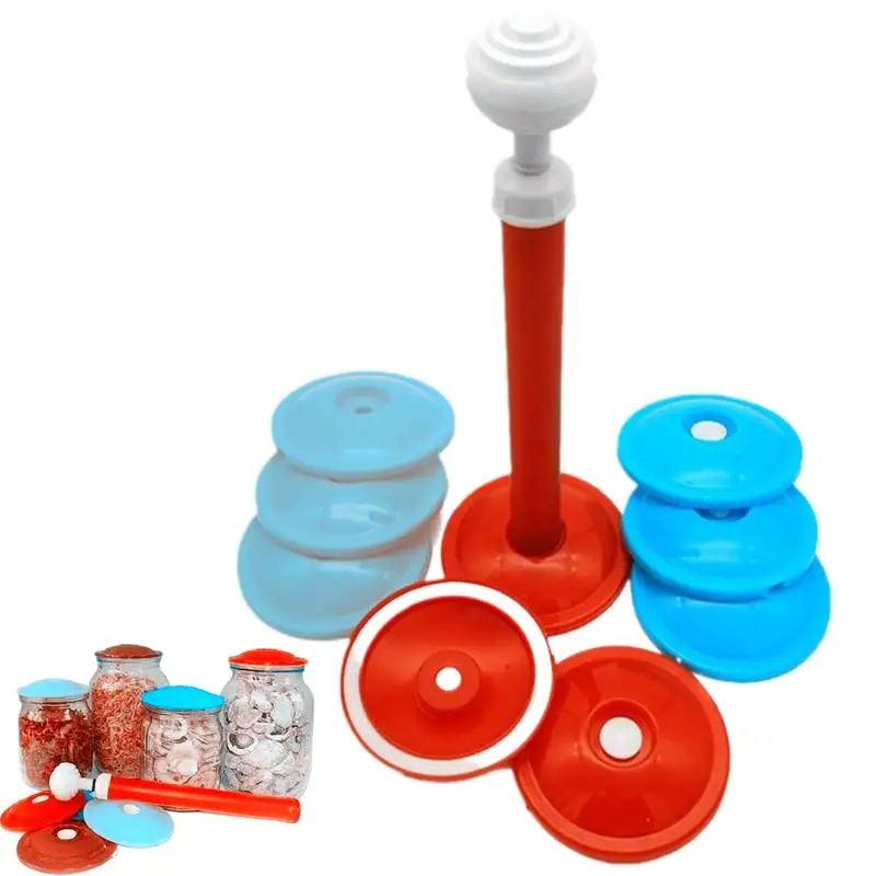 Coperchi del barattolo del sigillante sottovuoto Kit di fissaggio del sigillante sottovuoto barattolo di inscatolamento sigillante sottovuoto risparmiatore di cibo sottovuoto con un vuoto portatile manuale