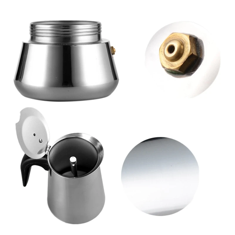 ABUN Stainless Steel Induction Stovetop Espresso Maker Moka Pot Italian Style Coffee Maker 6 Cup 300ml