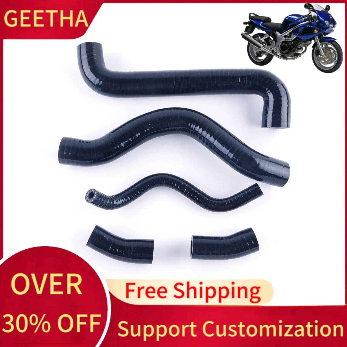 

For 1999-2002 Suzuki SV650S SV650 SV 650 2000 2001 Motorcycle Silicone Radiator Coolant Hose Pipe Kit