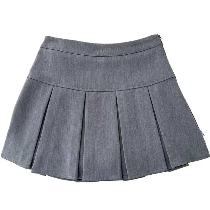 تنورة نسائية صغيرة ذات ثنيات من SchoolGirl تنورة تنس عالية الخصر بطيات صندوقية JK Y2K ملابس للمراهقات للربيع والصيف