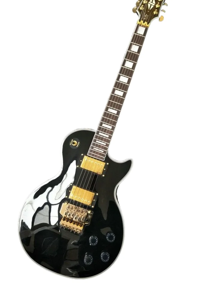 New lp black standard star custom guitar Gold Metal floyed rose electric guitar Gold pickup rosewood fingerboard guitar