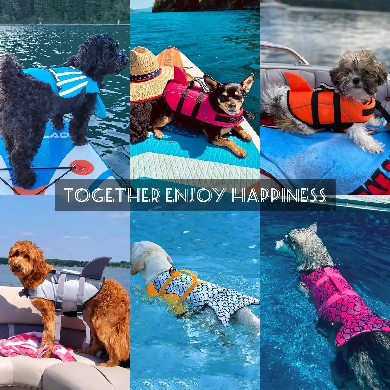 Dog Life Jacket Ripstop Shark Vests Shape Dog Lifesaver With Rescue Handle Pet Safety Swimsuit For Swimming Pool Beach Boating