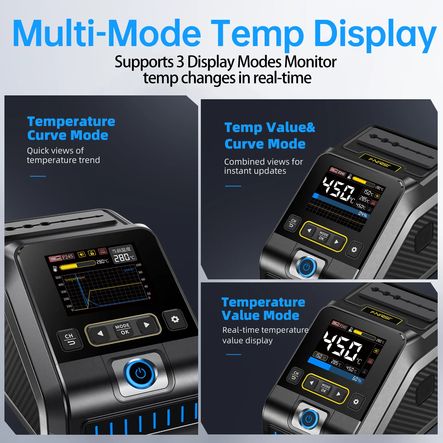 FNIRSI DWS-200 납땜 스테이션 200W C210 C245 납땜 도움 손 전자 용... - 5