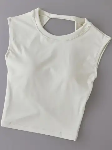Yoga Short Sleeved Women's Fixed Chest Pad Sexy Backless Short Sports T-Shirt Sexy Yoga Tops Waist Slimming Fitness Vest