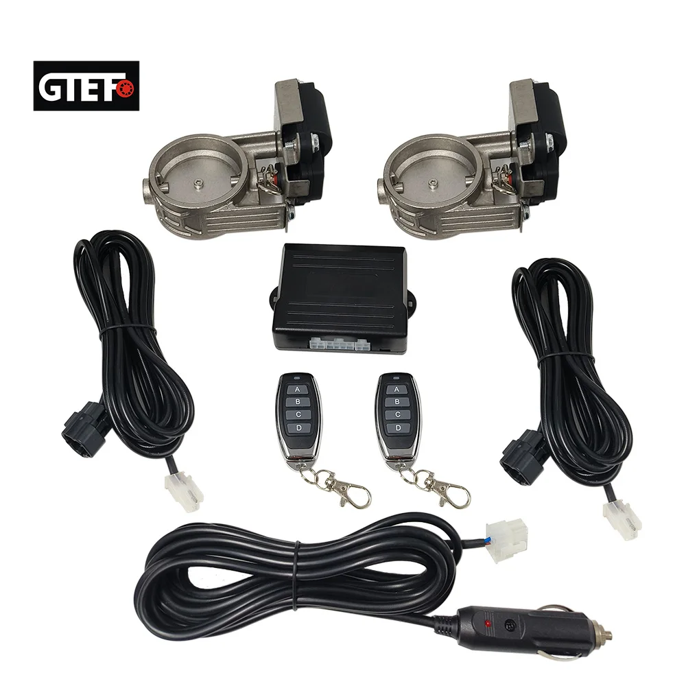 GTEFO 1 Zestaw Uniwersalny Elektryczny Zestaw Sterowania Wydechem z Dwoma Zaworami 51mm 63mm 76mm Sterowany Pilotem