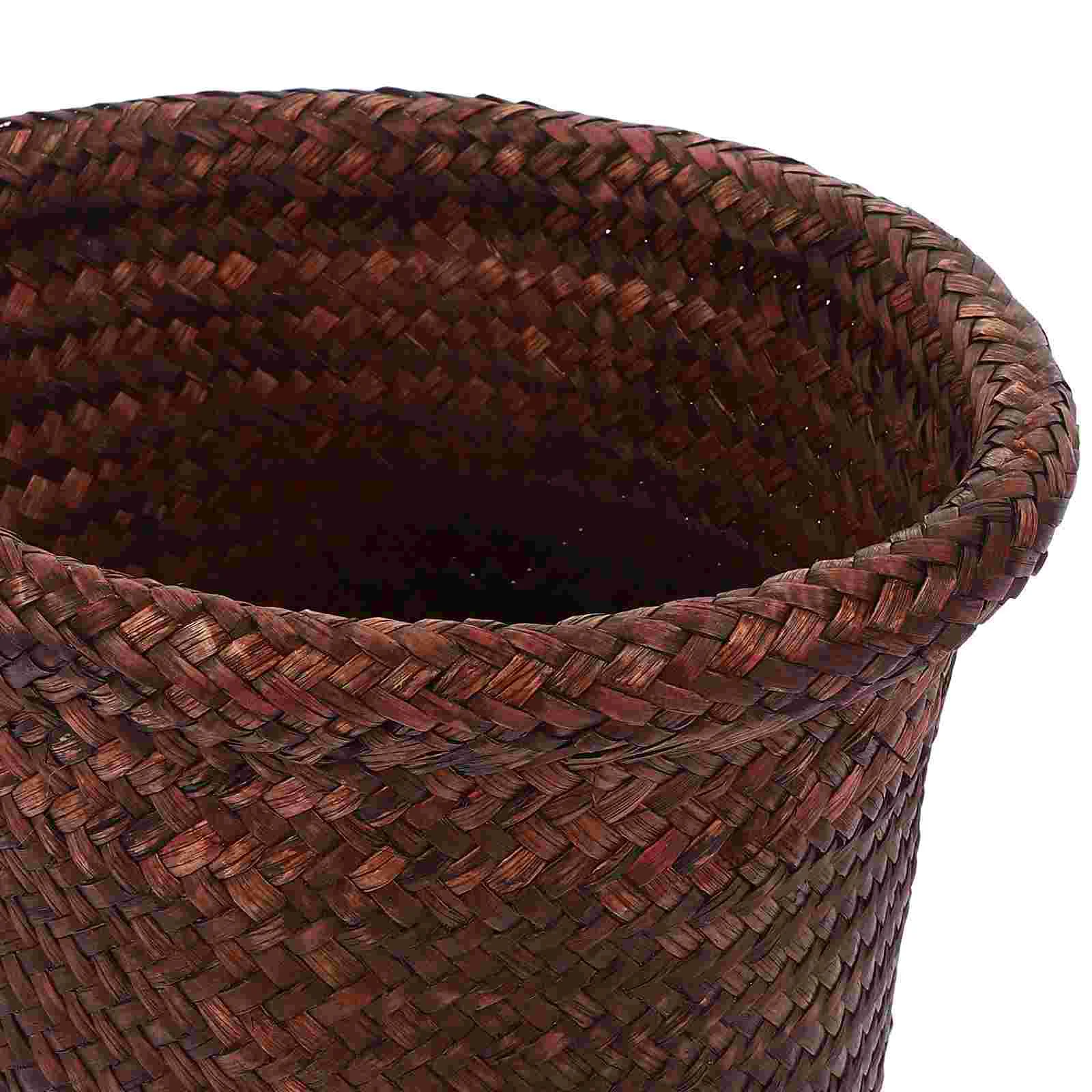 Toy Storage Basket Woven Laundry Wicker Planter Large Hanging Flowerpot Rubbish Bin