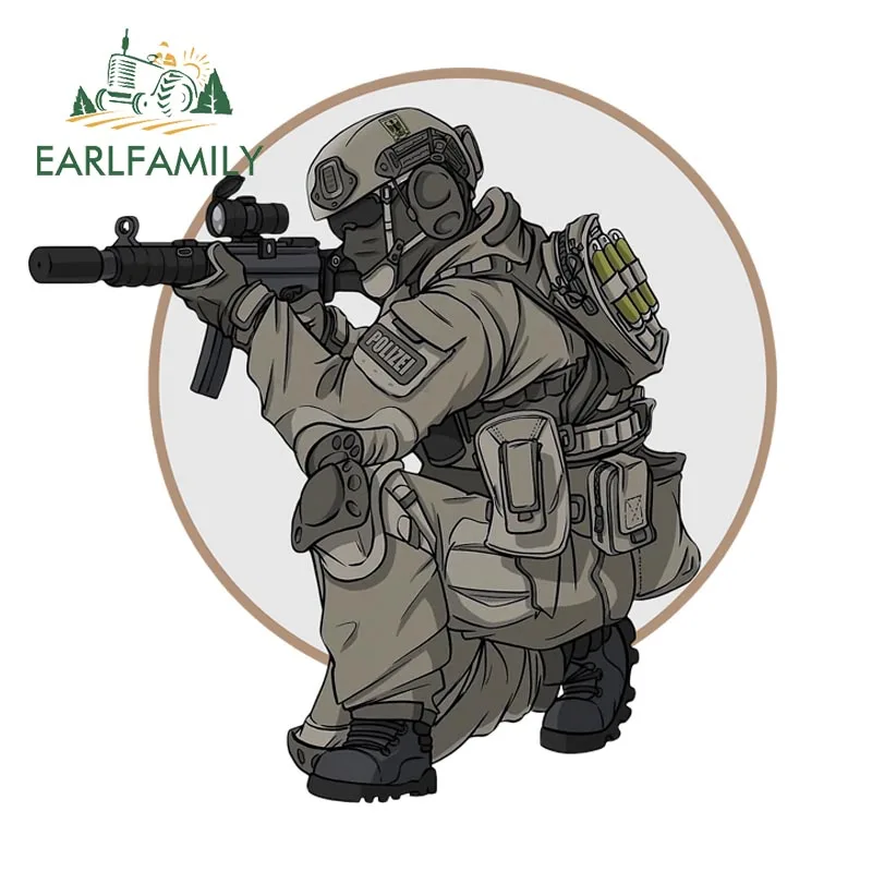 EARLFAMILY Airborne Division Close Quarters Combat Special Forces Vinyl Car Sticker Laptop Travel Luggage Decal Car Styling - view 4