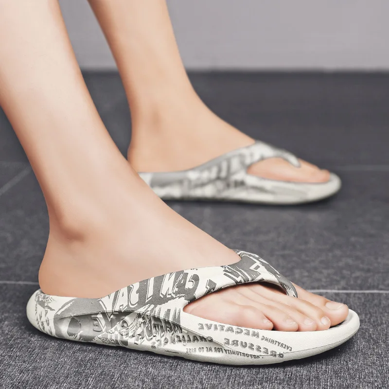 

Пляжные шлепанцы унисекс с принтом, большие размеры, из ЭВА, высокоэластичные, на толстой подошве, легкие, для улицы