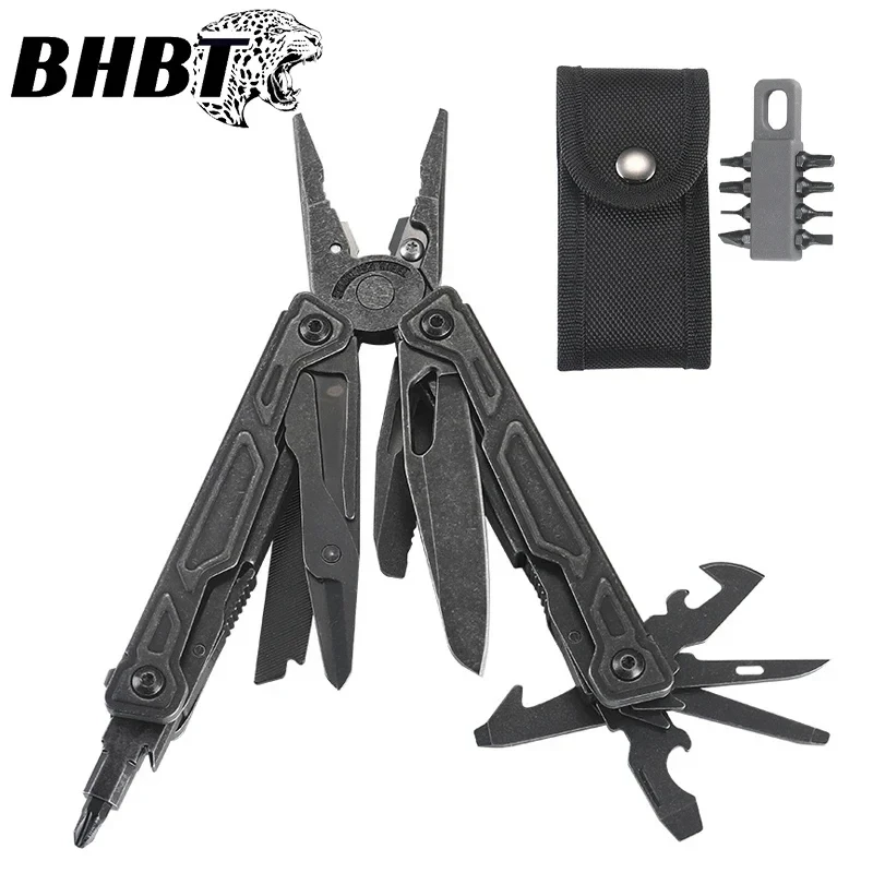 BHBT 27 in 1 Multitool Folding Tool Pliers Outdoor Portable EDC Camping Home Emergency Equipment With Bits