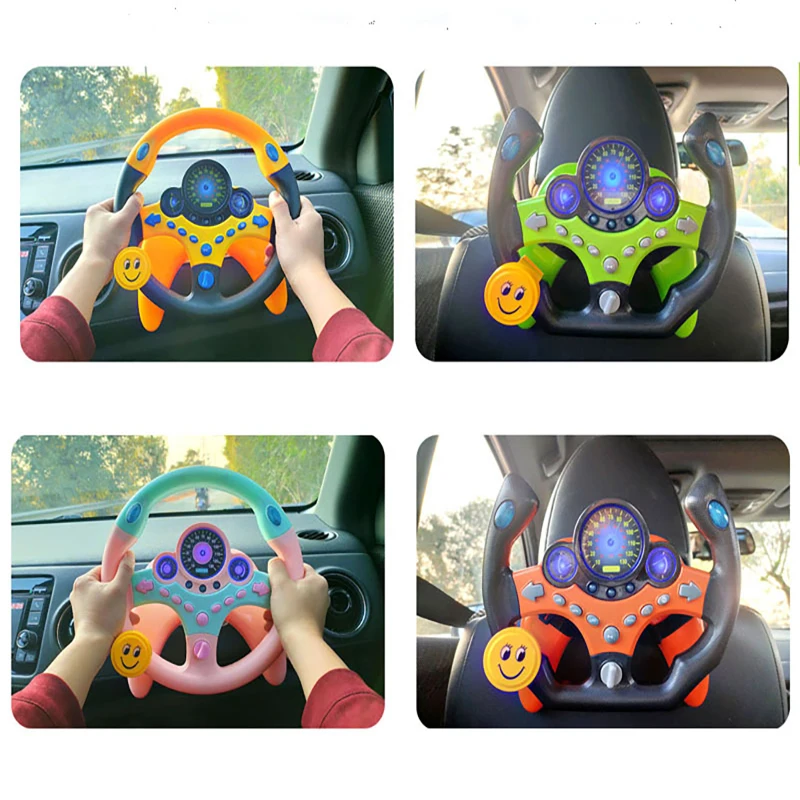 Simulation Steering Wheel Toy With Sound Light Baby Electric Car Steering Early Educational Toys For Kids