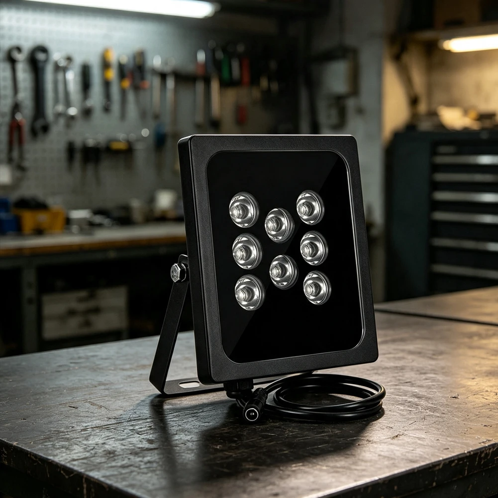 1pc 940NM Waterproof Infrared Illuminator 60M IR Distance Adjustable Beam Angles 8-array LEDs For Monitoring Supplemental Lights