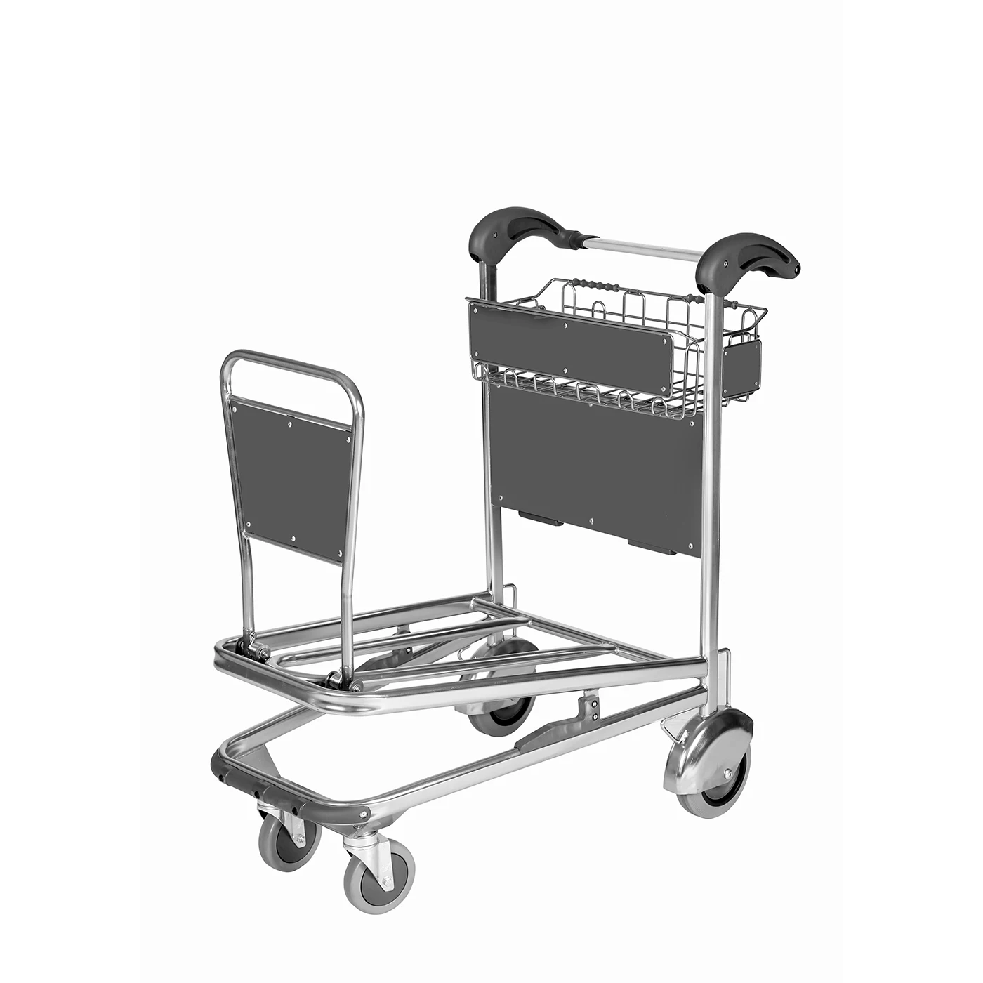 

Best Stainless Steel 4 Wheels Airport Hand BaggageLuggage Trolley Carts With Brake Supplier