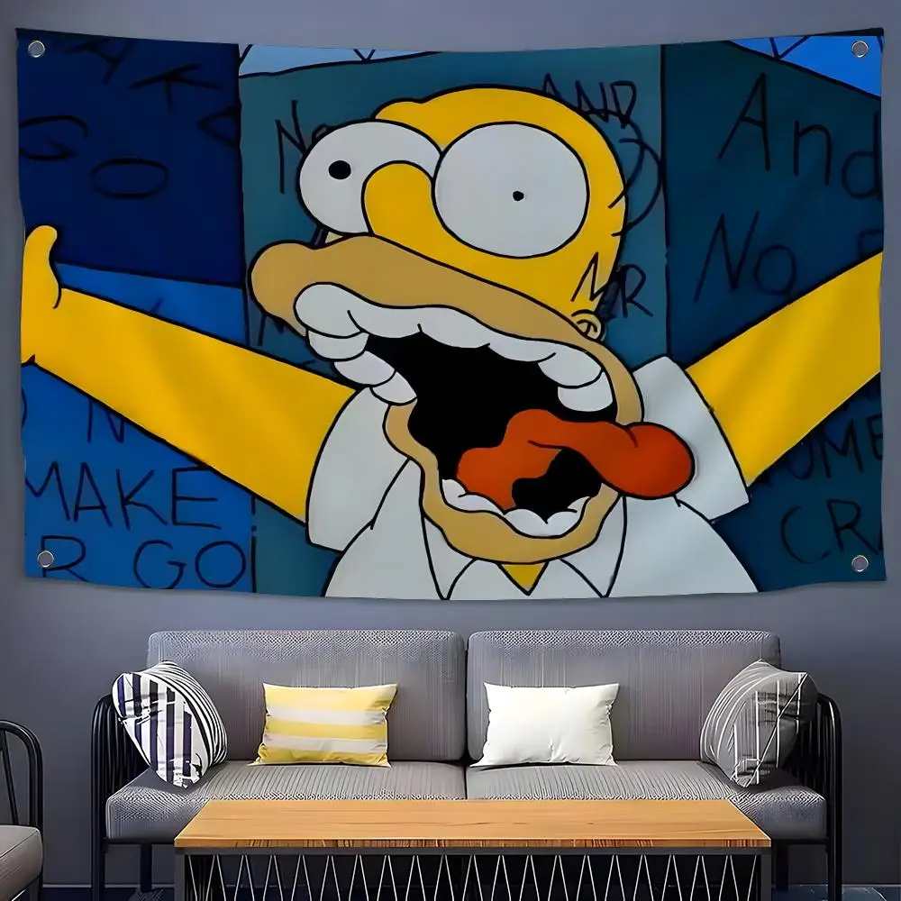 Cartoon The Simpsons Flags Flags for Room, Bedroom, Home, Outdoor, Wall Hanging, Concert Print, Art Banner