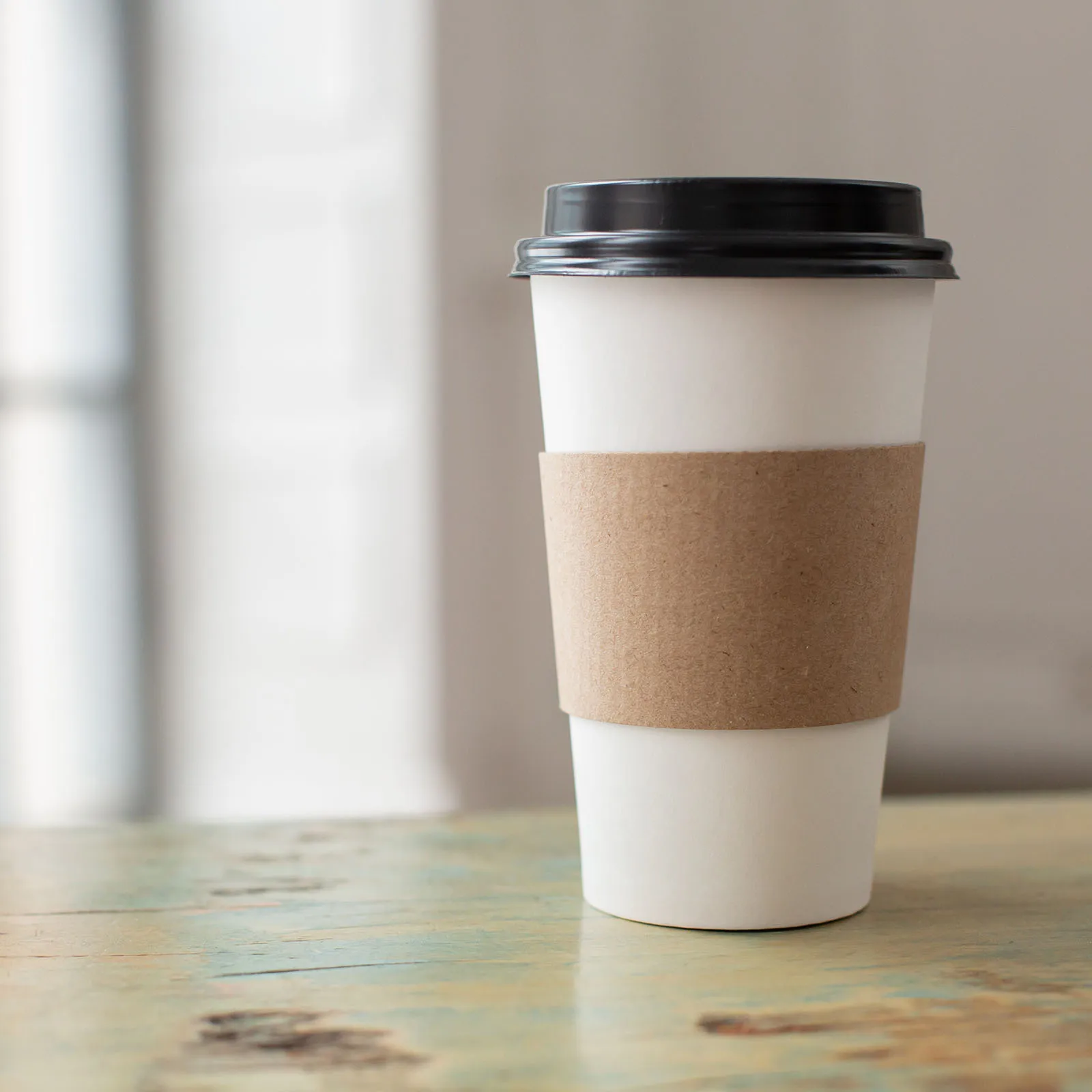 

100Pcs Paper Cup Sleeve Heat Insulation Protector Non-Slip Heat Resistant Tea Cup Cover Protective Sleeve Anti-Scald Cover