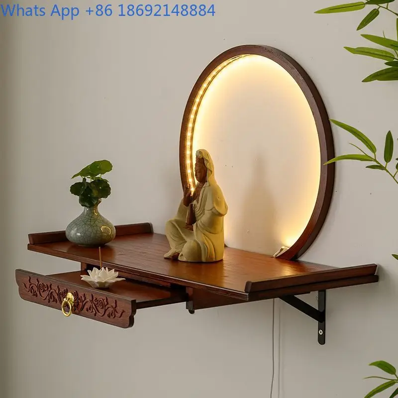 Wall-Mounted Altar Table for Worshiping Gods, Incense Table, Offering Table for Home Use, Wealth God Statue Worship Table