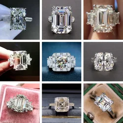 New  Fashion Big Square Crystal Stone Women Wedding Bridal Ring Luxury Engagement Party Anniversary Best Gift Large Rings
