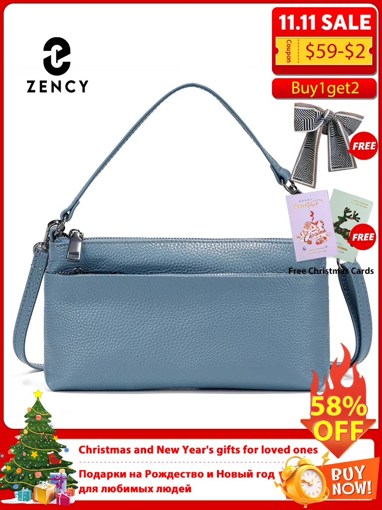 

Zency Сумка на плечо из натуральной кожи Женская сумка-мессенджер Маленькая сумка через плечо Sac a Main 100% модная женская сумка 2025
