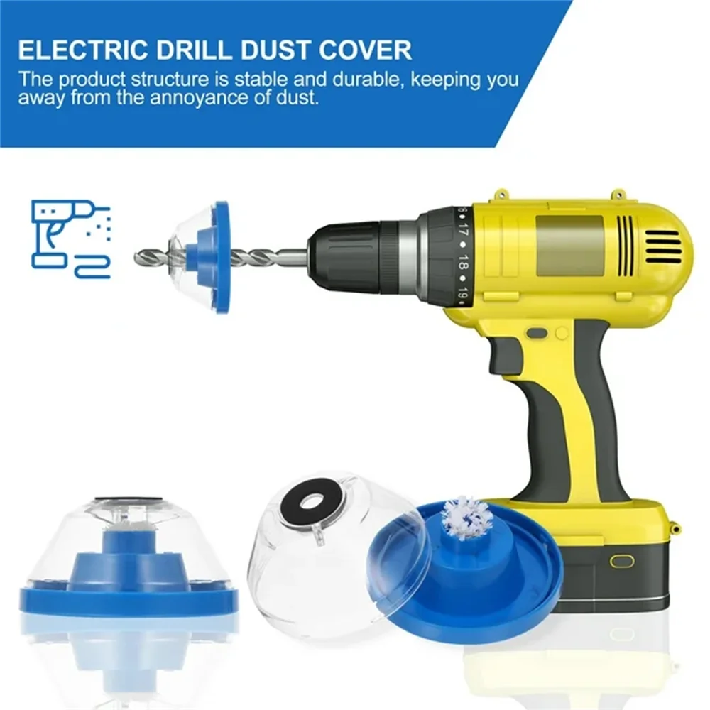 Electric Drill Dust Cover Bowl-Shaped Design Blue Drilling Accessories Shockproof Dust Catcher for 4-10mm Drill Bits image 5