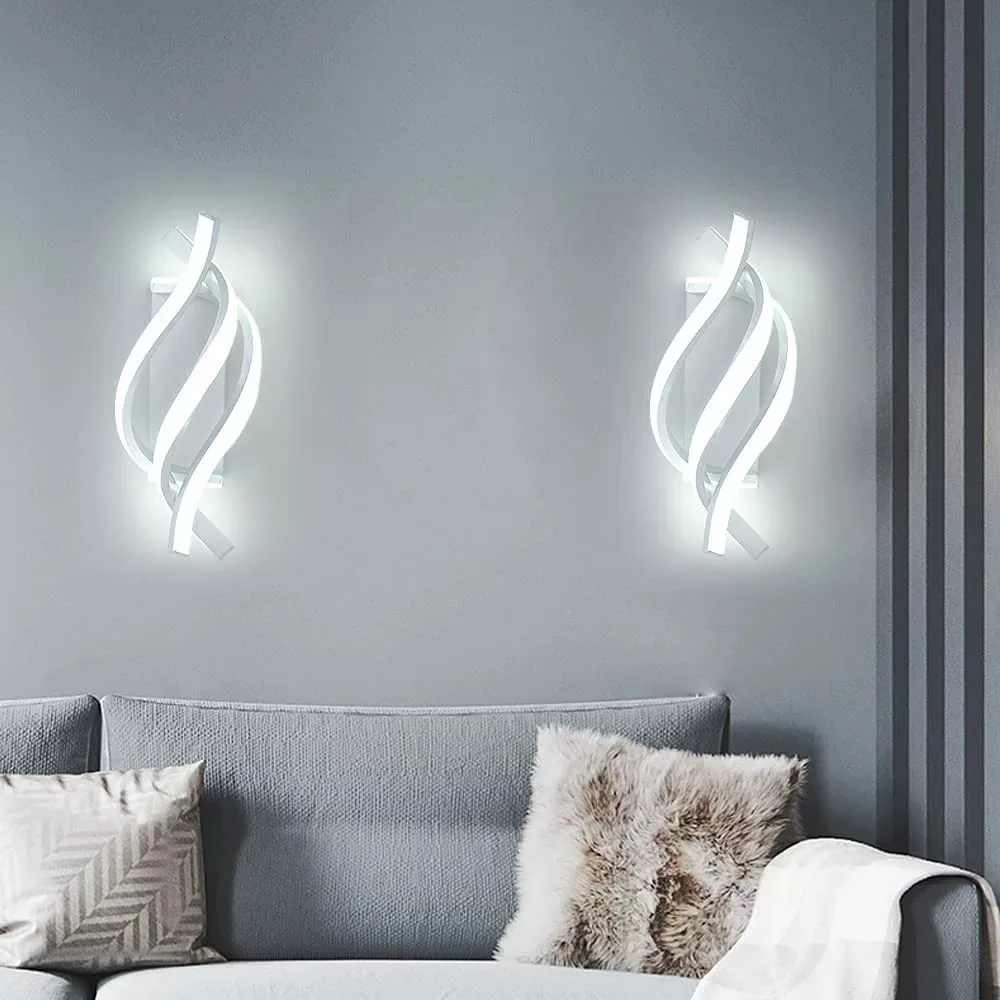 

3PC Iron Led Spiral Wall Light Modern Bedroom Bedside Lamp Hotel Corridor Ceiling Lantern Indoor Household Appliances Torch