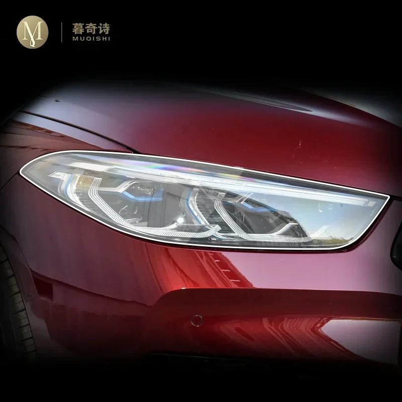 

Car Exterior PPF protective film Headlamp scratch protection TPU transparent film Smoked black For BMW G14 G15 Series 8 2018-22
