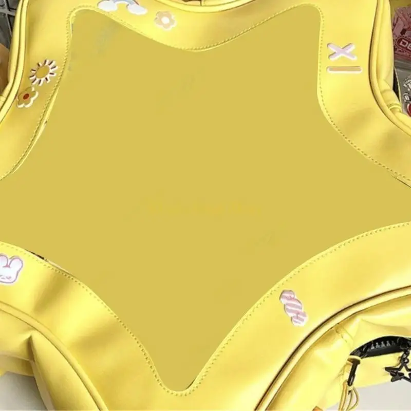 

X90D Popular Clear Backpack Fashion Forward Transparent Bag with Yellow Star Pattern for Students and Travel Enthusiasts