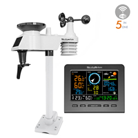 0366-WF 5-in-1 Multi-functional Wi-Fi Weather Station with Solar-powered Wireless Outdoor Sensor Temperature Humidity Monitoring