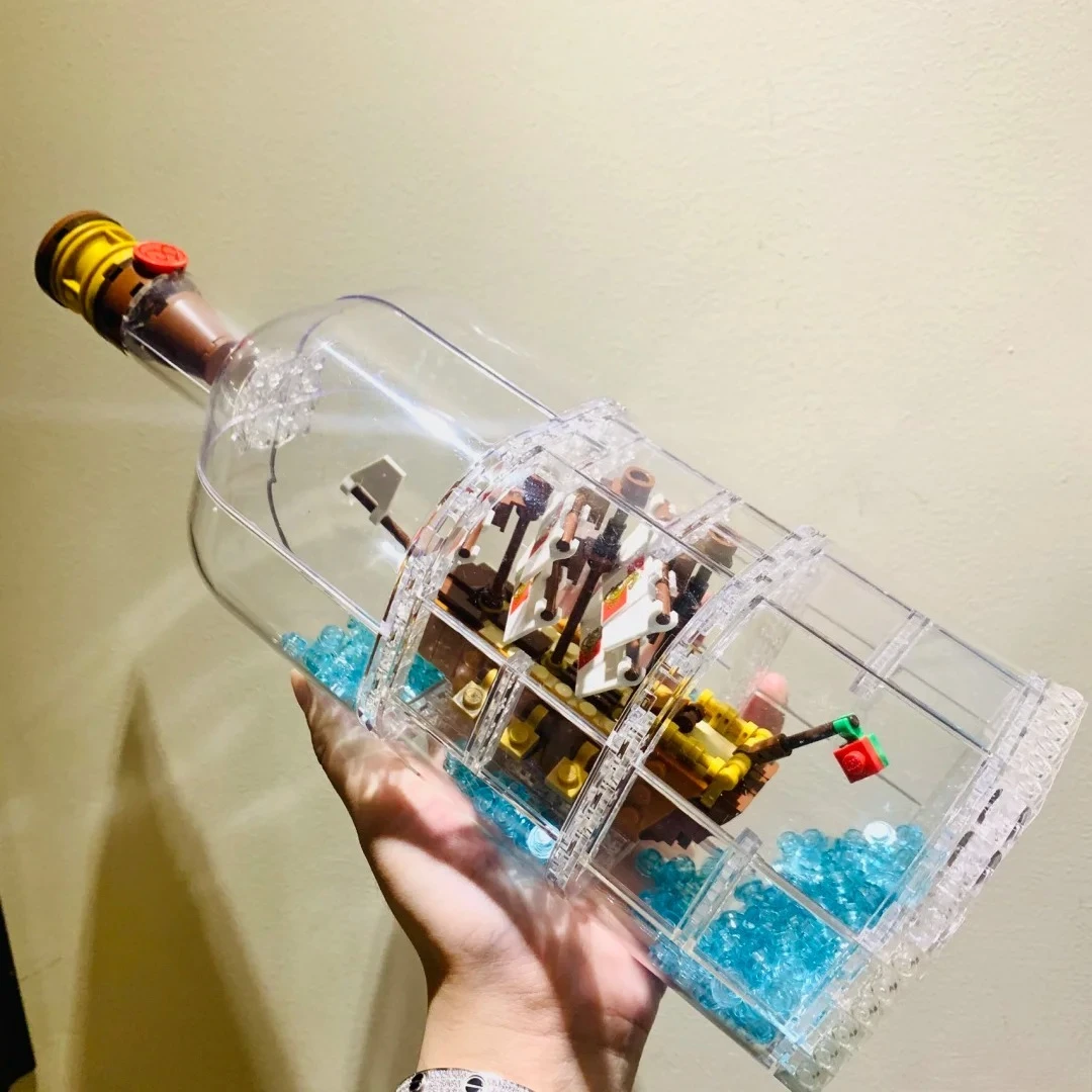 Coloque a Garrafa no Recipiente 21313 Conjuntos de Blocos de Montar Adequados para Presentes de Aniversário Compatíveis com Partículas Lego, 962 peças.