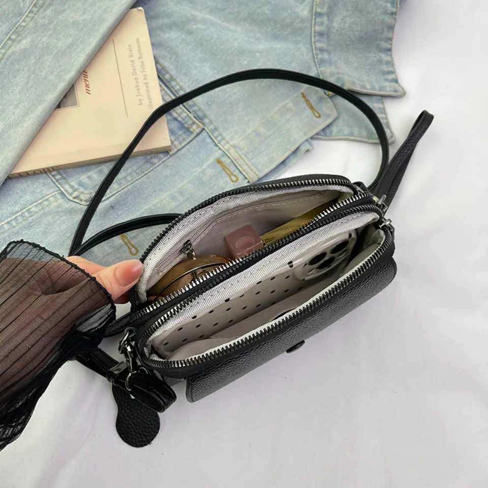 Genuine Leather 2 Layers Bag Luxury Women's Cowhide Crossbody Bag for Women Girls Purses Wallet Clutch Phone Shoulder Bag New
