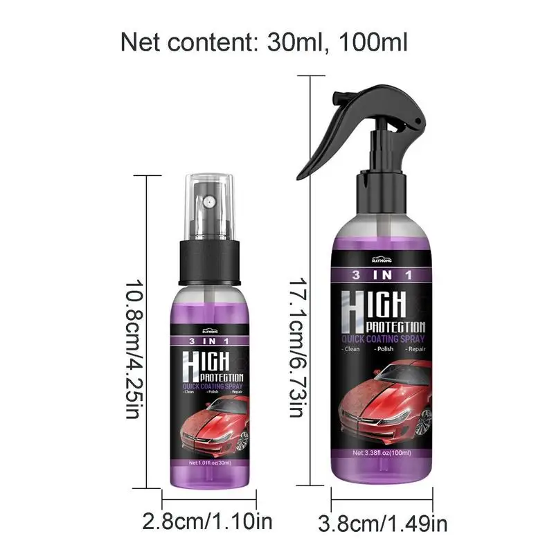 High Protection 3 in 1 Car Coating Cleaning Stuff Automotive Car Washing   plastic Polish Vars Body Cleaning Agent Accessories