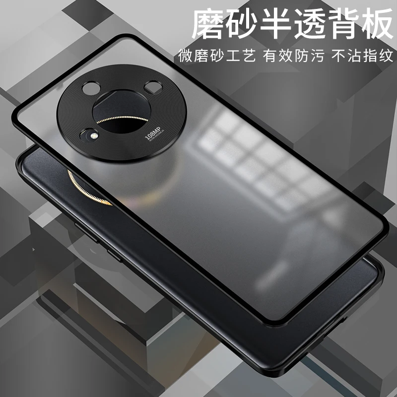 Aluminium Alloy Metal Frame For Honor X50 Case Matte Acrylic Back Cover Metal Bumper Camera Lens Protector Funda